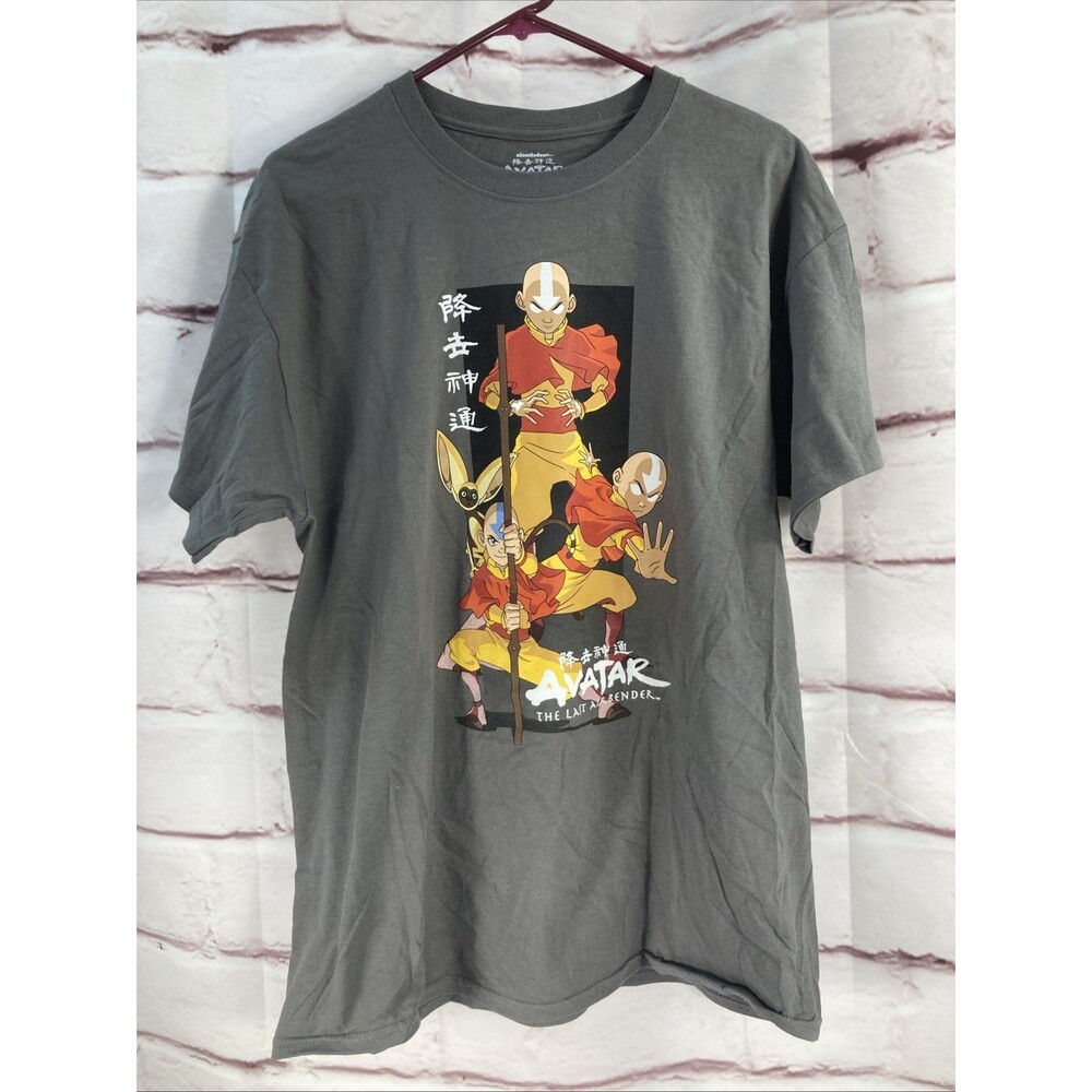Avatar The Last Airbender T Shirt L Mens Gray Aang Appa Graphic Tee Nickelodeon